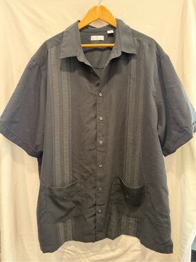 Men's Casual Short-Sleeve Button-Down Shirt - Black